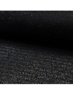 Jersey boordstof lurex - Zwart zilver lurex
