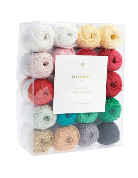 Doos met 20 bollen Ricorumi katoen - Just Bees + Fruits + Flowers