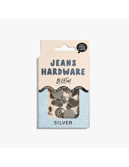 Jeans knopen en klinknagels set - Zilver