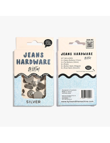 Jeans knopen en klinknagels set - Zilver