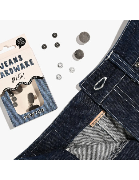 Jeans knopen en klinknagels set - Tin