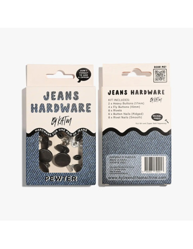 Jeans knopen en klinknagels set - Tin