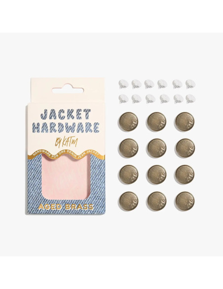 Jeans knopen set voor jassen - Messing