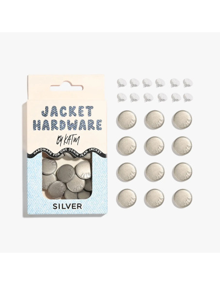 Jeans knopen set voor jassen - Zilver