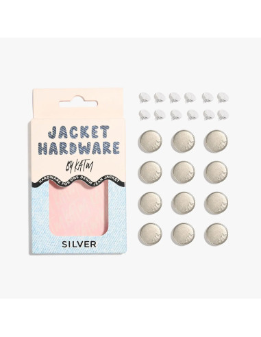 Jeans knopen set voor jassen - Zilver