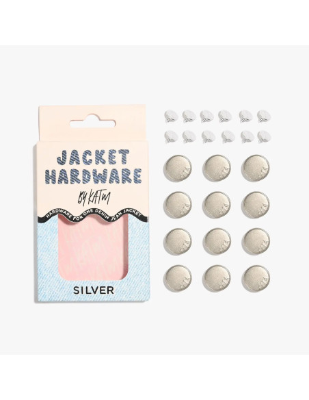 Jeans knopen set voor jassen - Zilver
