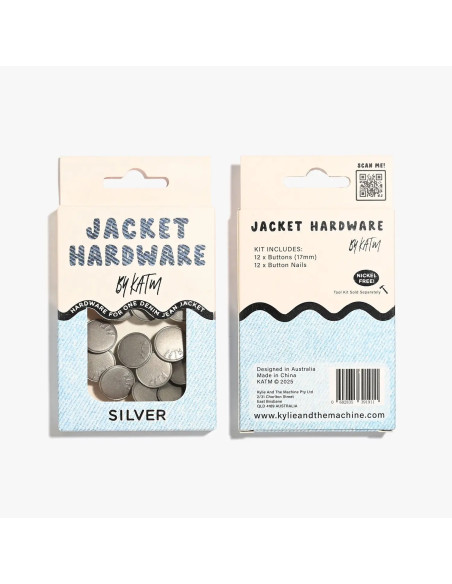 Jeans knopen set voor jassen - Zilver