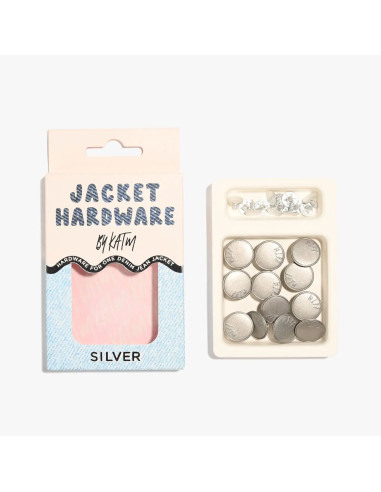Jeans knopen set voor jassen - Zilver
