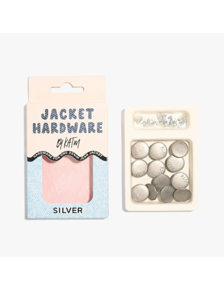 Jeans knopen set voor jassen - Zilver