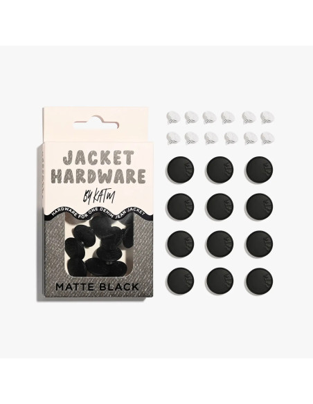 Jeans knopen set voor jassen - Mat zwart