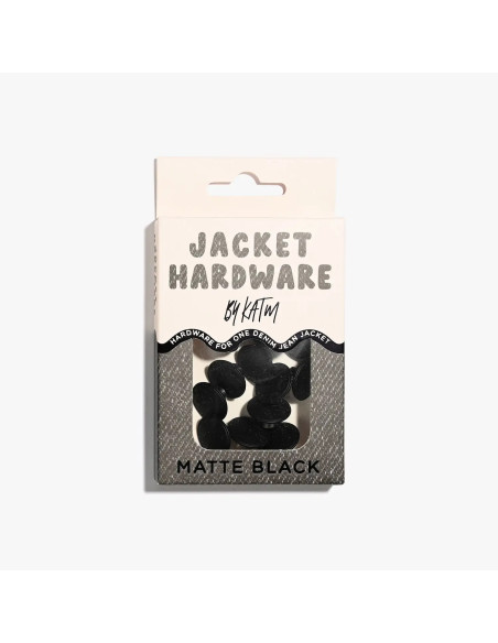Jeans knopen set voor jassen - Mat zwart