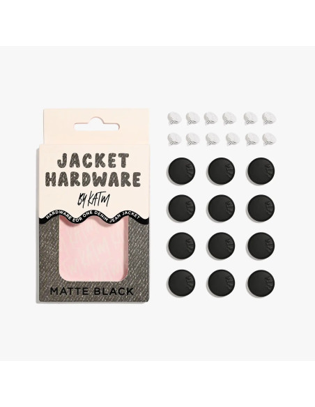 Jeans knopen set voor jassen - Mat zwart