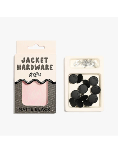 Jeans knopen set voor jassen - Mat zwart