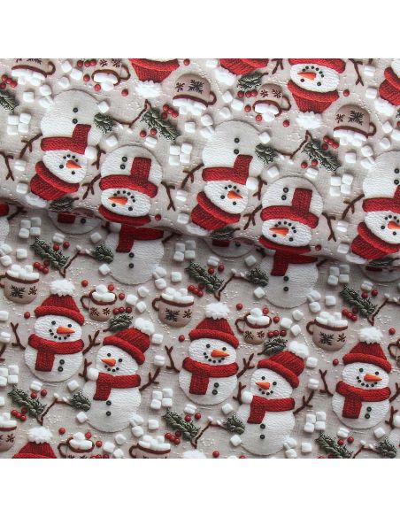 Katoenen popeline stof - Marshmallow grijs en wit