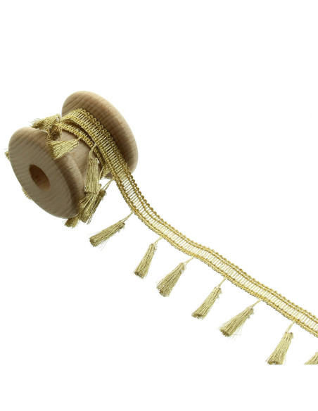Lurex pomponband - Goud