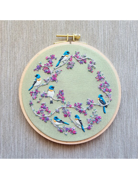 Borduurpakket - Vogels & Bloemen