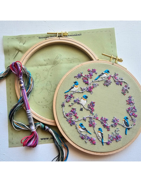 Borduurpakket - Vogels & Bloemen