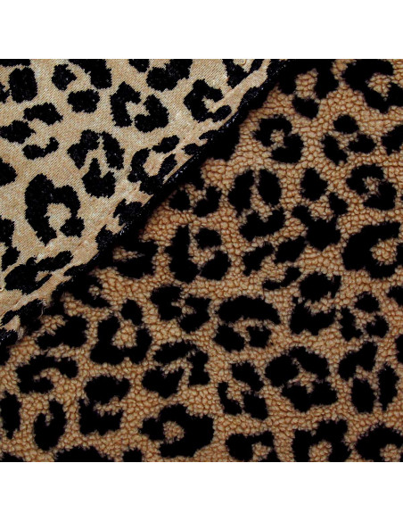 Teddy bouclé bontstof - Luipaard