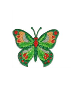 Strijkembleem vlinder - Groen