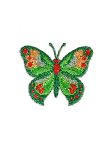 Strijkembleem vlinder - Groen