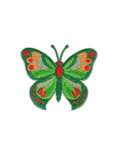 Strijkembleem vlinder - Groen