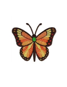 Strijkembleem vlinder - Oranje