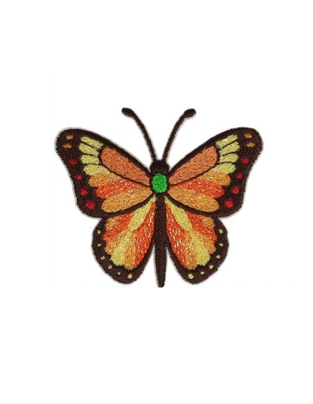 Strijkembleem vlinder - Oranje