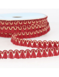 Lurex franjes galon 12 mm - Hermès rood
