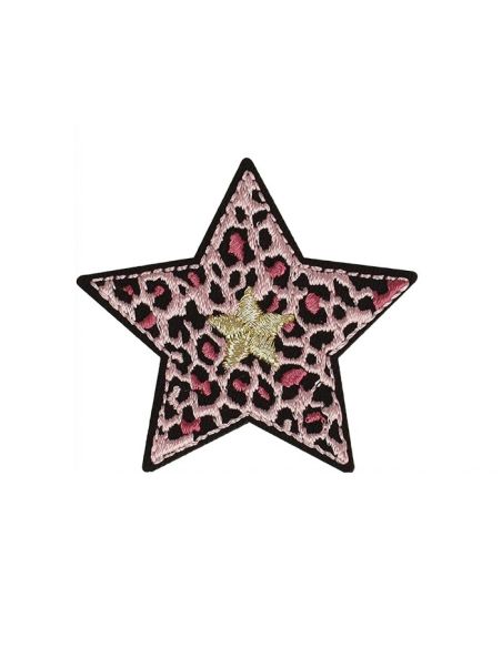 Strijkembleem ster - Pink Panther