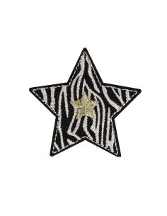 Strijkembleem ster - Zebra