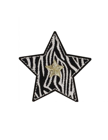 Strijkembleem ster - Zebra
