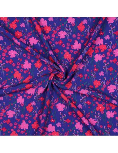 Viscose stof - Landelijk blauw