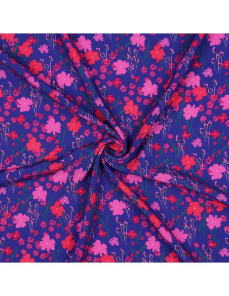 Viscose stof - Landelijk blauw
