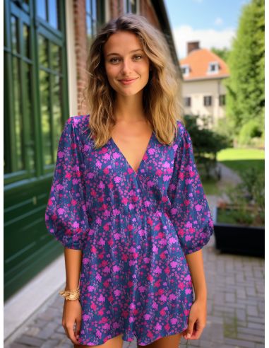 Viscose stof - Landelijk blauw