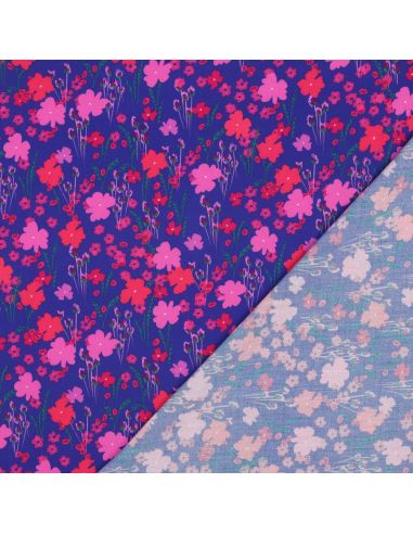 Viscose stof - Landelijk blauw