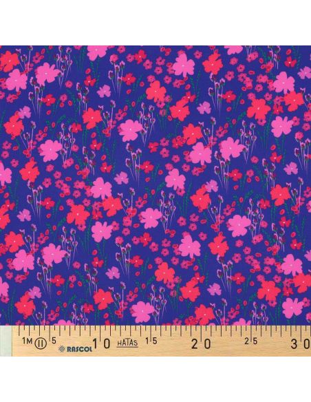 Viscose stof - Landelijk blauw