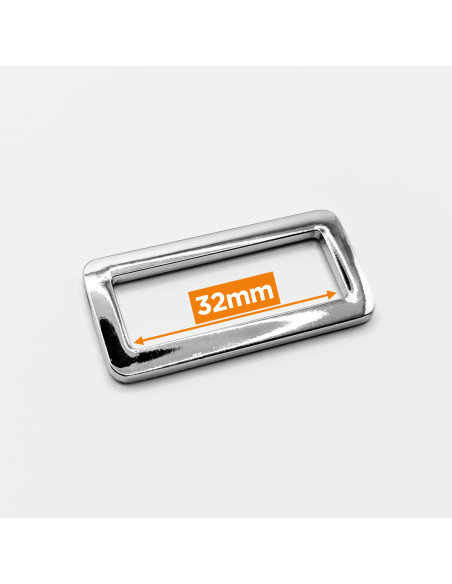 Rechthoekige metalen gesp - Zilver 32 mm