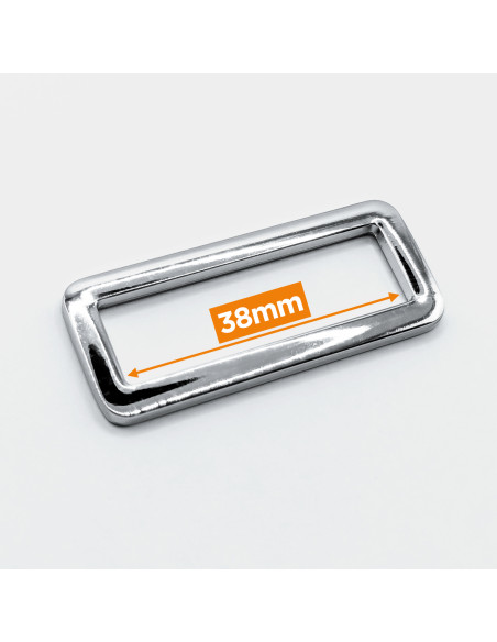 Rechthoekige metalen gesp - Zilver 38 mm