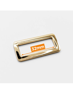 Rechthoekige metalen gesp - Licht goud 32 mm