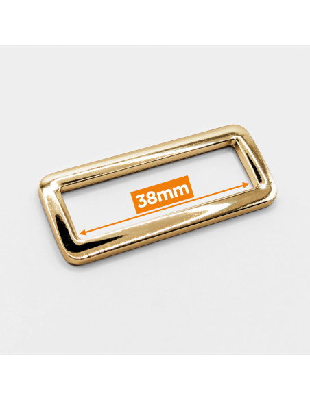 Rechthoekige metalen gesp - Licht goud 38 mm