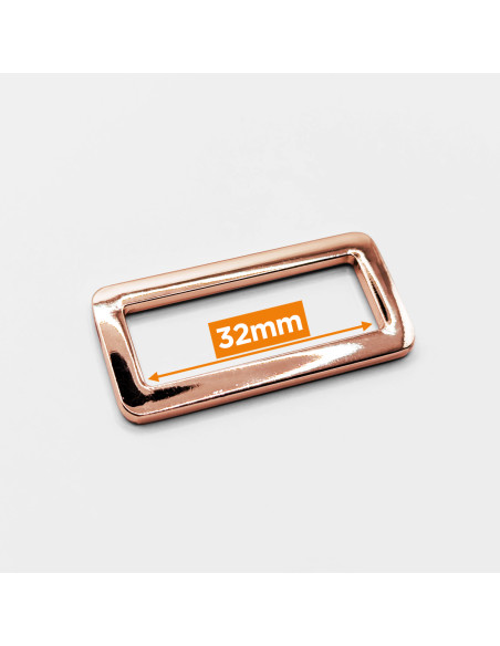 Rechthoekige metalen gesp - Roségoud 32 mm