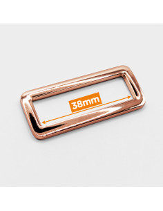 Rechthoekige metalen gesp - Roségoud 38 mm