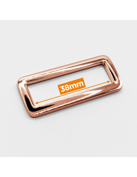 Rechthoekige metalen gesp - Roségoud 38 mm