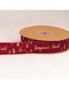 Fluwelen lint vrolijk kerstfeest - Rood
