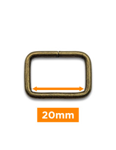 Rechthoekige gesp - Brons 20 mm