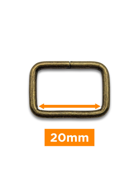 Rechthoekige gesp - Brons 20 mm