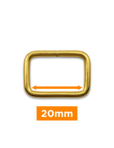 Rechthoekige gesp - Goud 20 mm