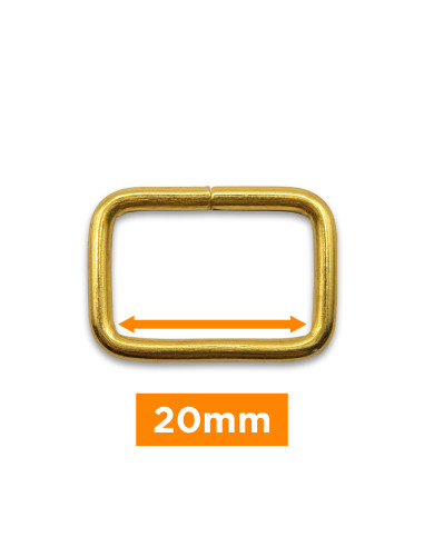 Rechthoekige gesp - Goud 20 mm