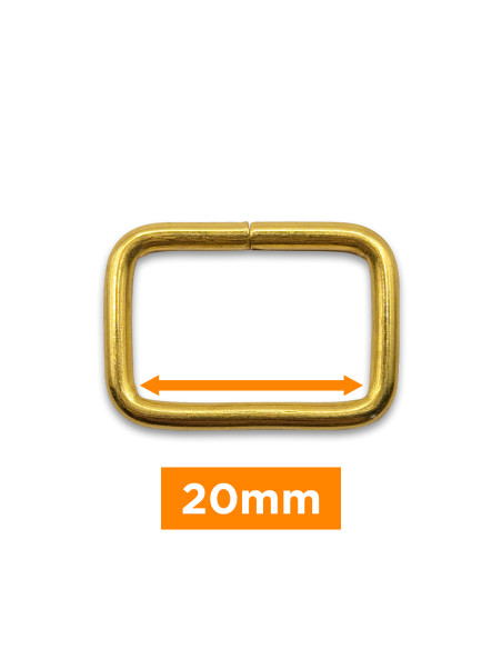Rechthoekige gesp - Goud 20 mm
