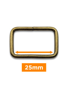 Rechthoekige gesp - Brons 25 mm